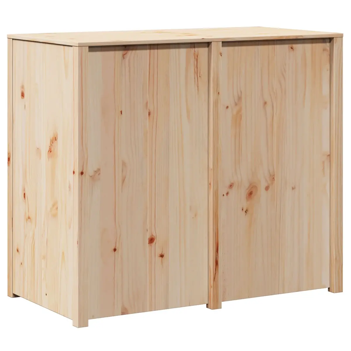 Kitchen Cabinet Solid Pine Wood Modern Brown Oak Storage Unit 106cm x 55cm x 92cm with Multiple Shelves