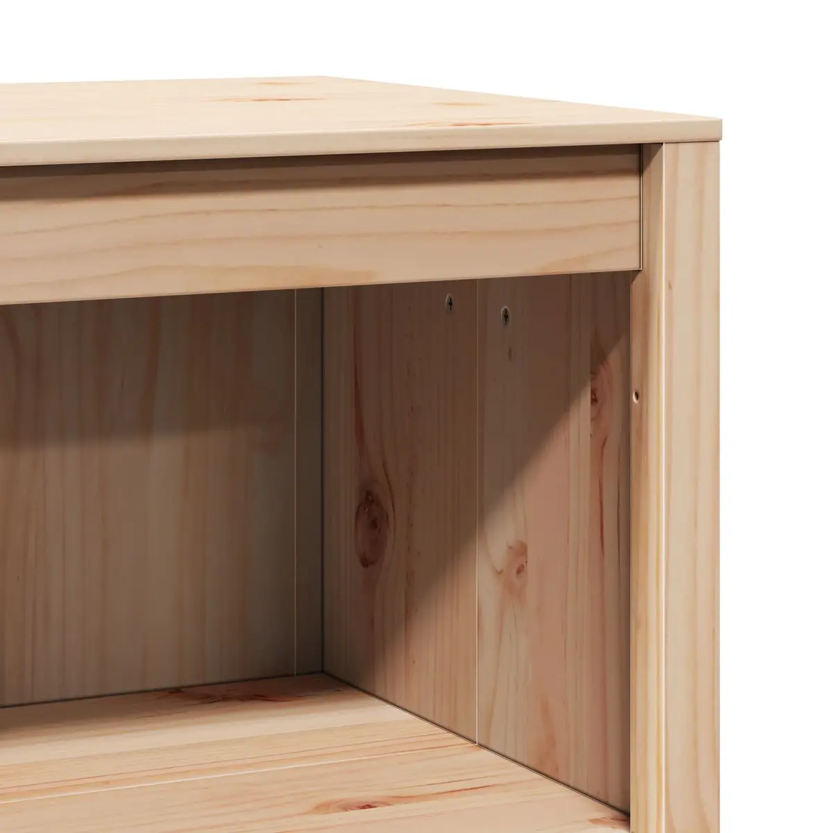 Kitchen Cabinet Solid Pine Wood Modern Brown Oak Storage Unit 106cm x 55cm x 92cm with Multiple Shelves
