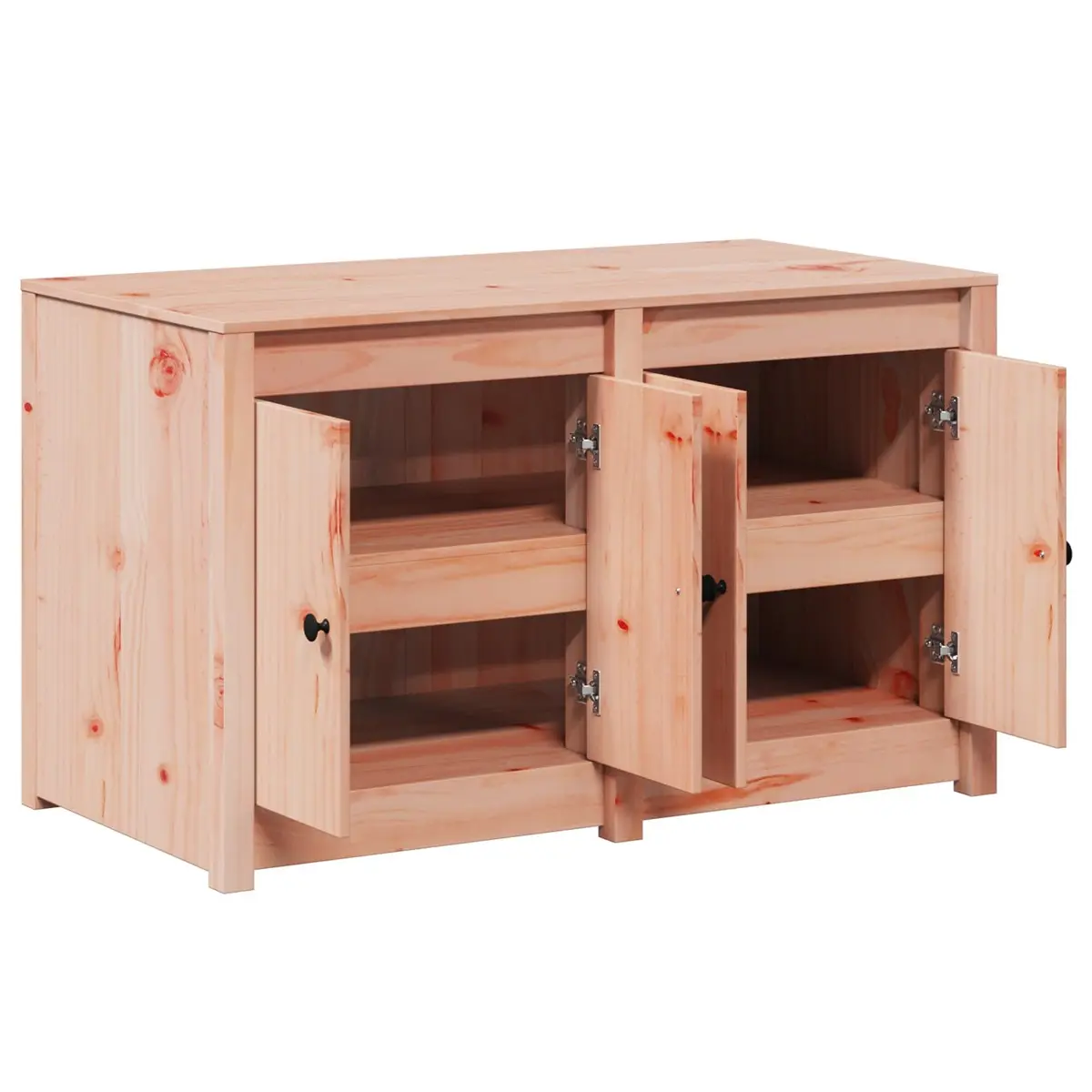 Kitchen Cabinet Solid Pine 106cm Brown Oak Storage Unit Modern Home Furniture