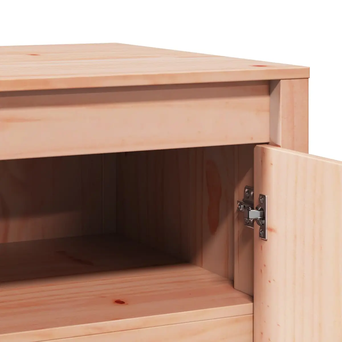 Kitchen Cabinet Solid Pine 106cm Brown Oak Storage Unit Modern Home Furniture