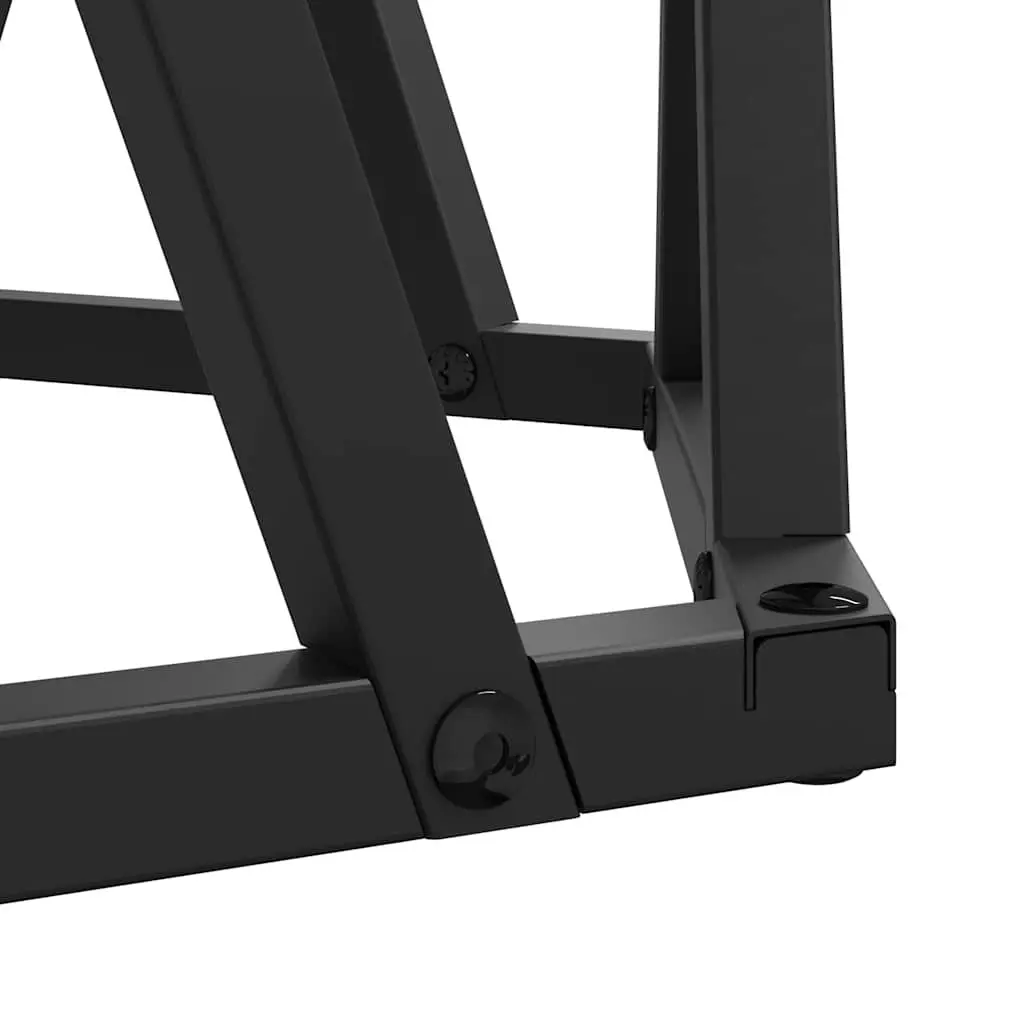 Nesting Side Table Set Engineered Wood and Steel Frame 3 Pieces Black Modern
