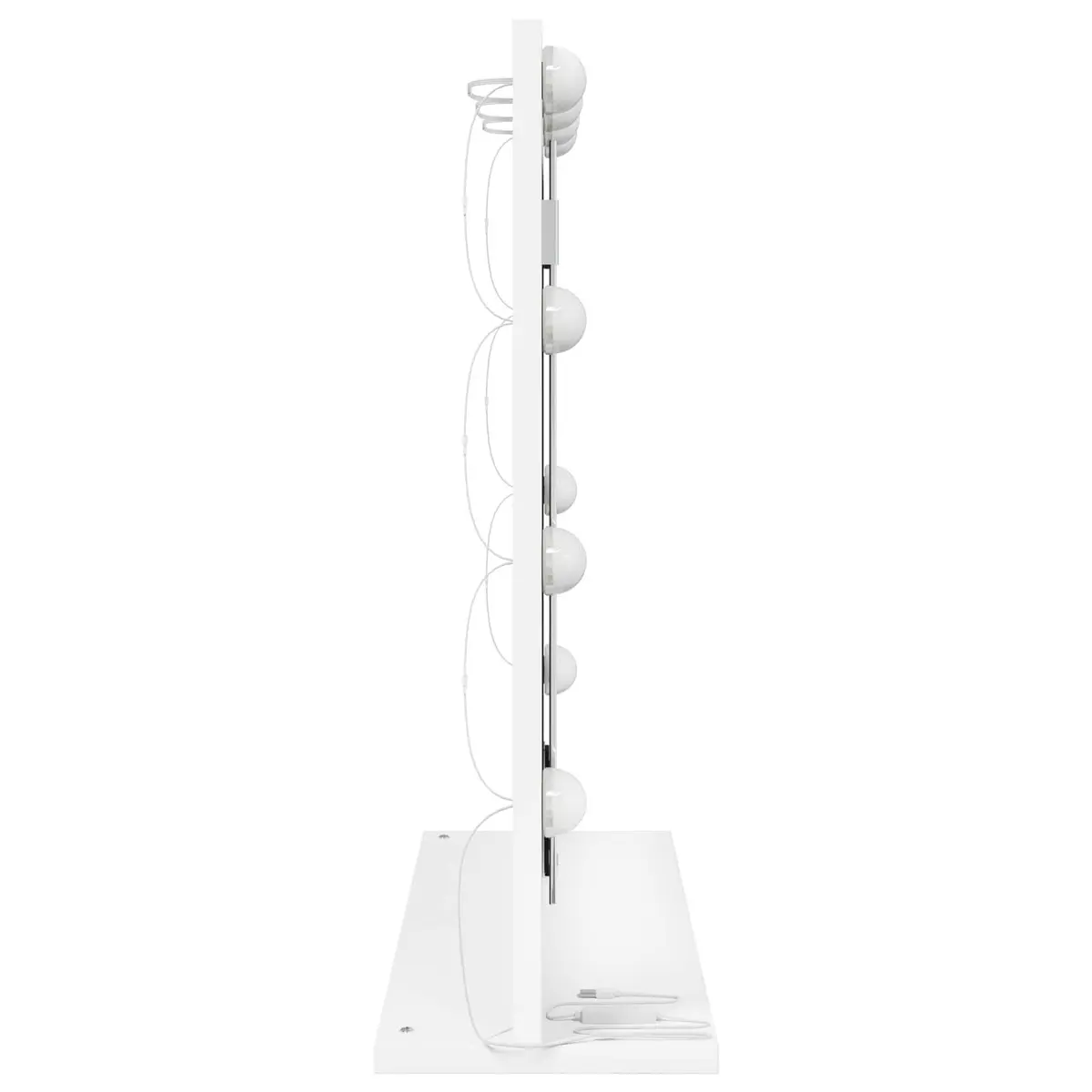 LED Vanity Mirror White 60x55x18cm Makeup Bathroom Glass Engineered Wood