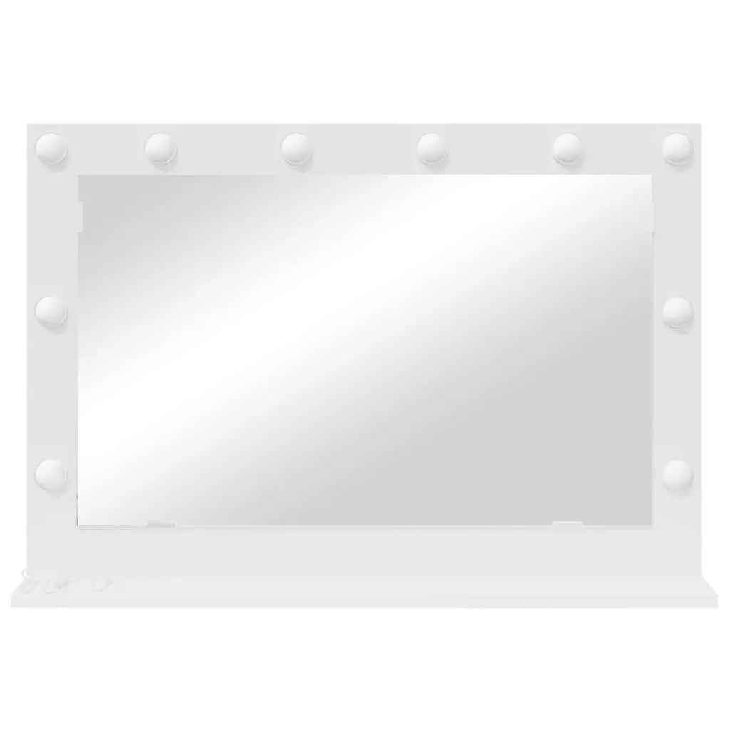 LED Vanity Mirror White Bedroom Makeup Dressing Table Mirror with Lights 80cm