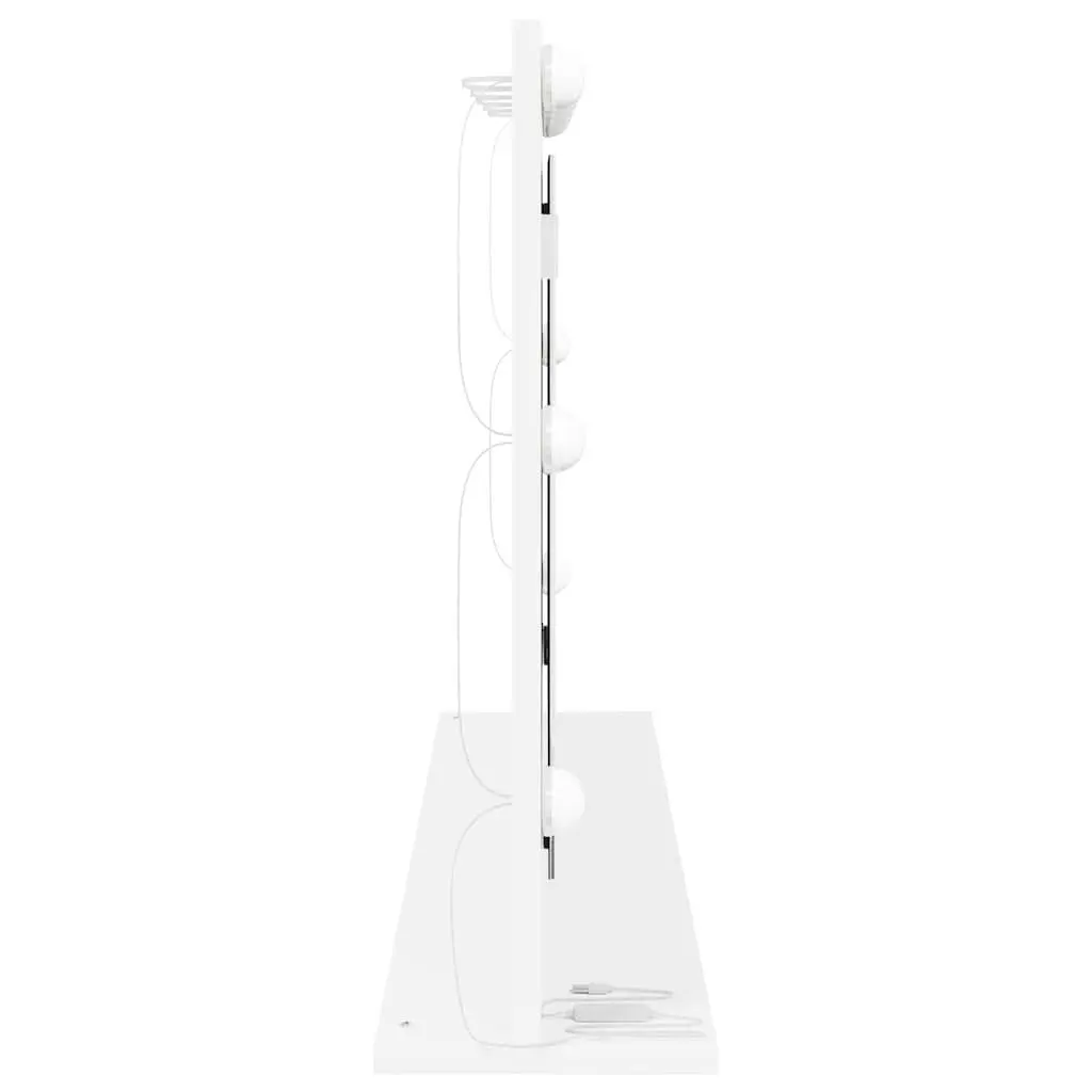 LED Vanity Mirror White Bedroom Dressing Table Wall Mount Glass Engineered Wood