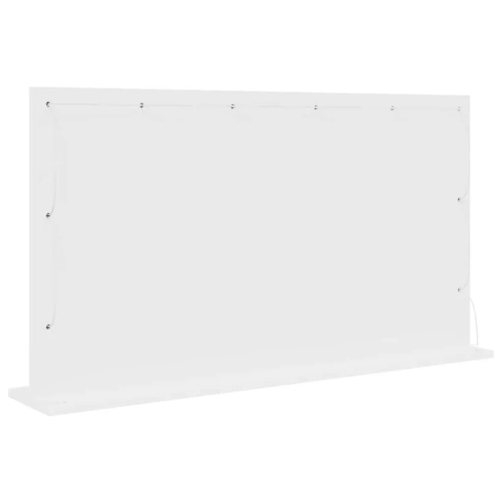 LED Vanity Mirror White Bedroom Dressing Table Wall Mount Glass Engineered Wood