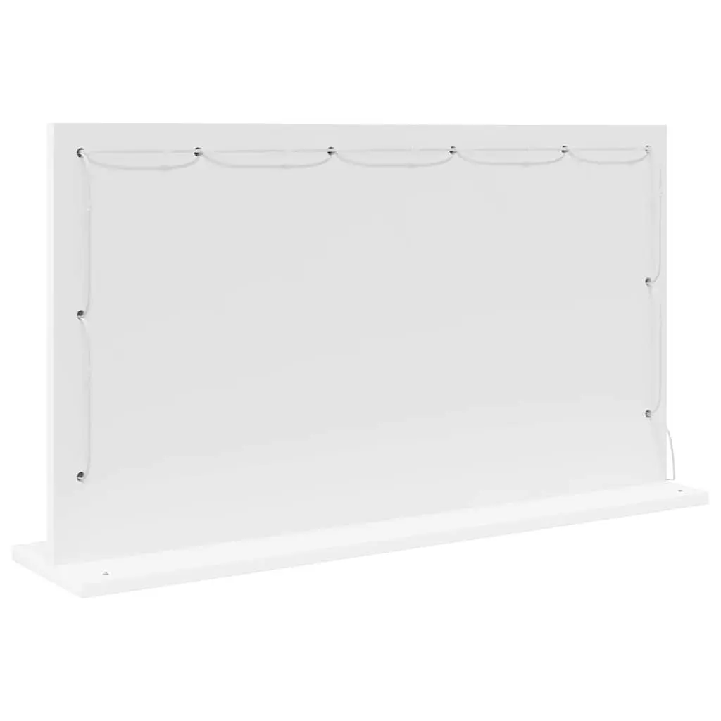 LED Vanity Mirror Glass and Engineered Wood 80x45x18cm White