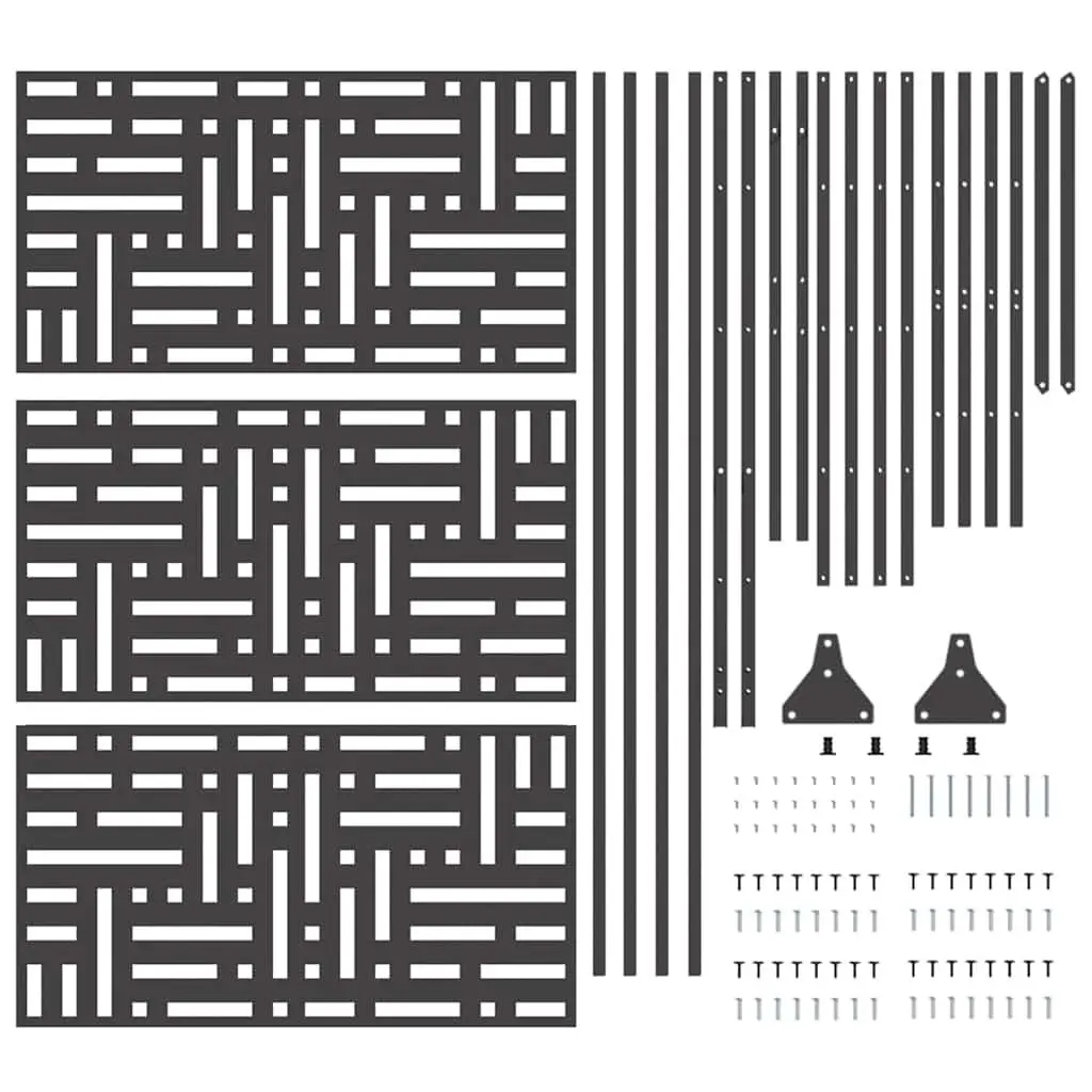 Garden Privacy Screen Steel Rectangle 100x50x180cm Black