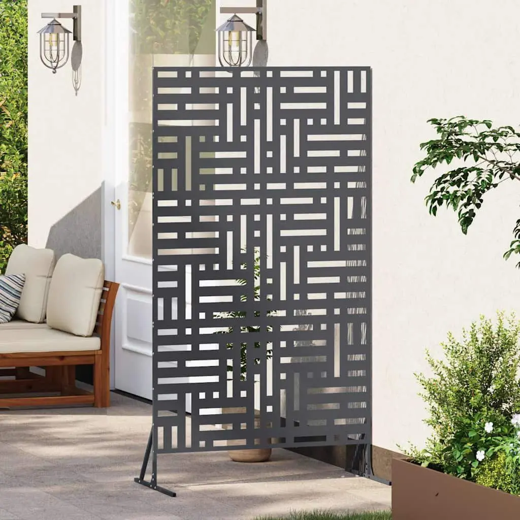 Garden Privacy Screen Steel 100x50x180cm Anthracite Outdoor Fence Panel Barrier Cut-Out