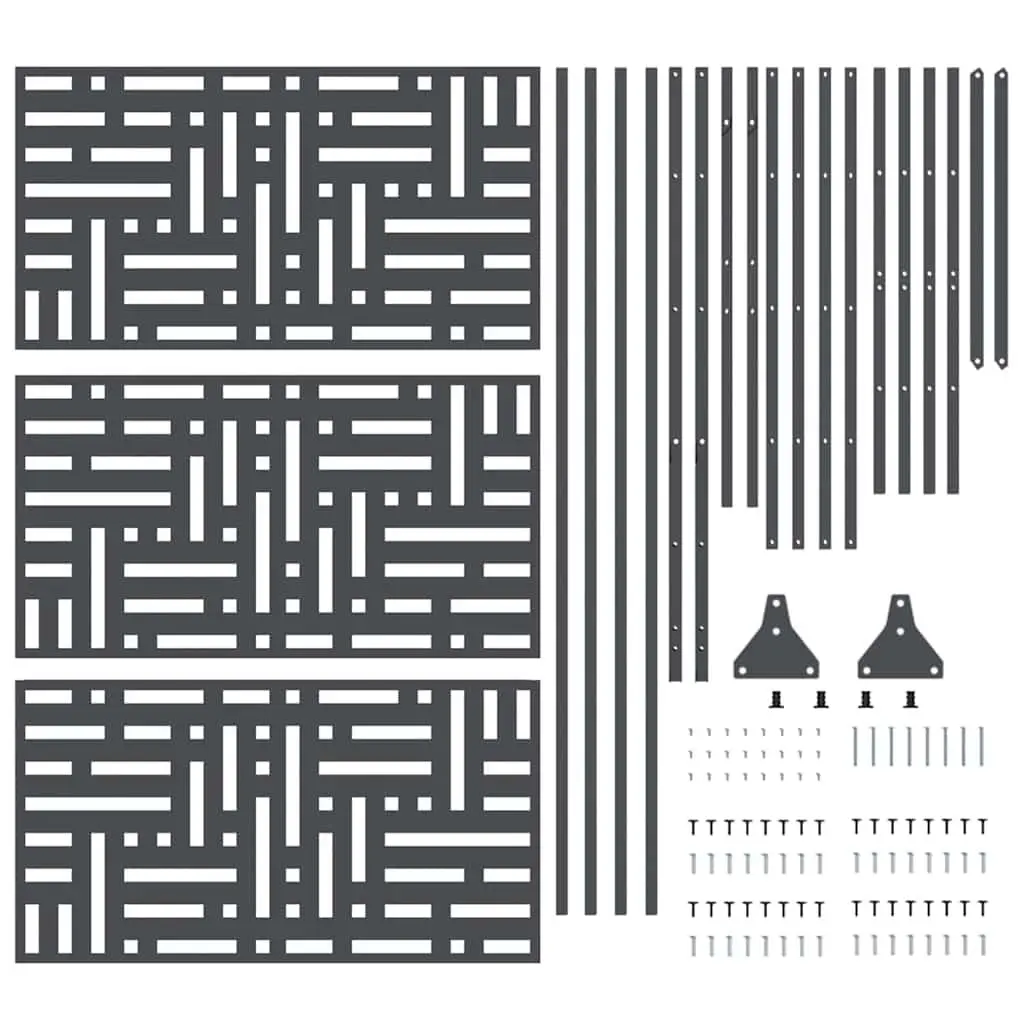 Garden Privacy Screen Steel 100x50x180cm Anthracite Outdoor Fence Panel Barrier Cut-Out