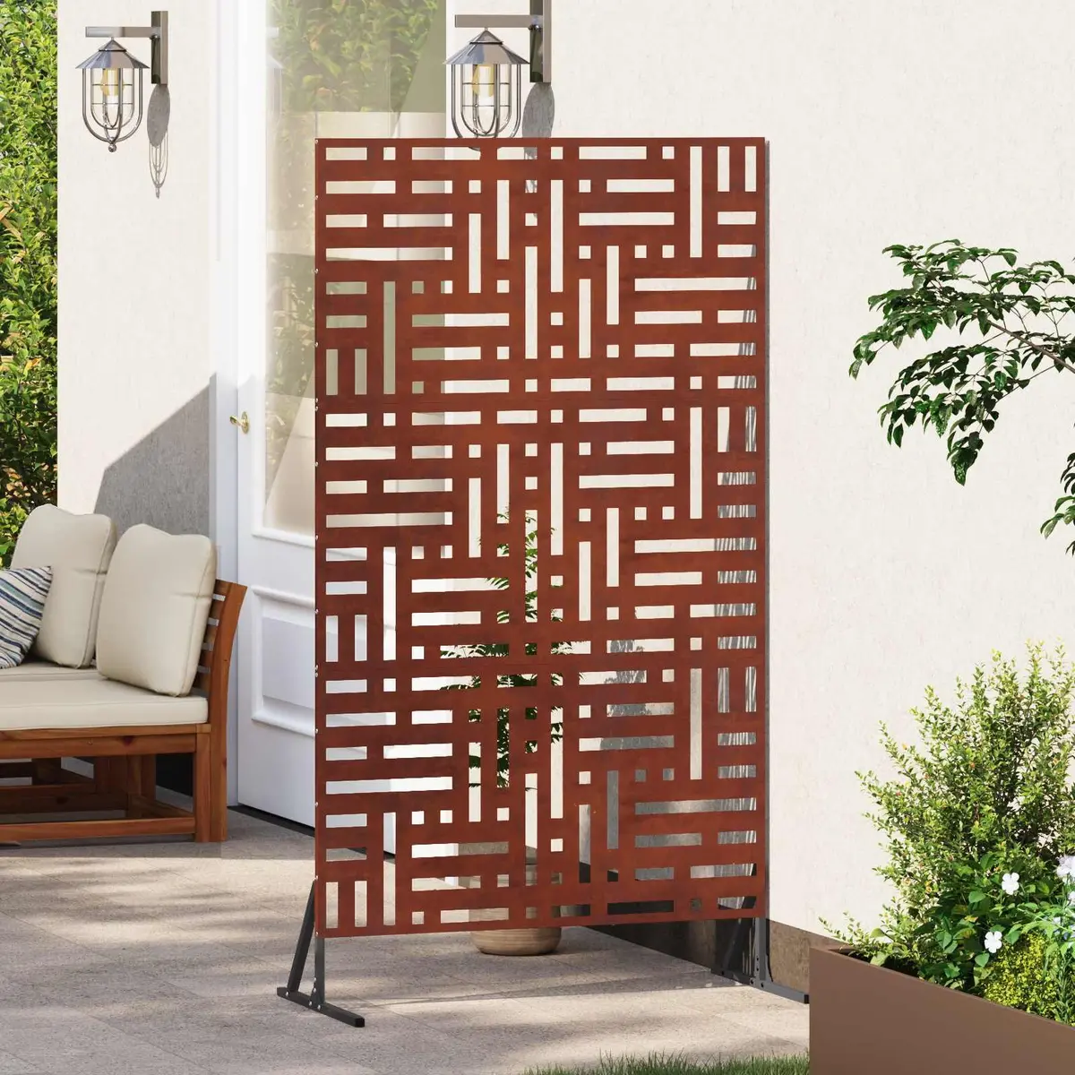 Steel Garden Privacy Screen for Various Outdoor Uses 100x50x180cm