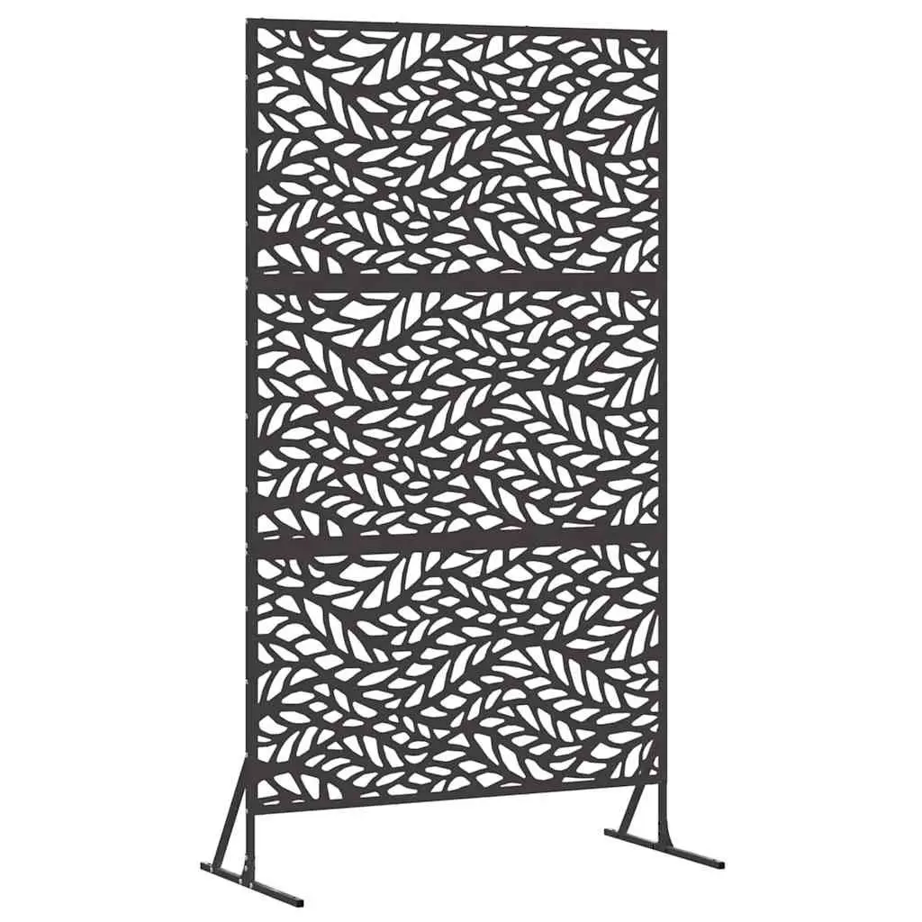 Garden Privacy Screen Steel 100 x 50 x 180 cm Black Outdoor Patio Barrier Panel