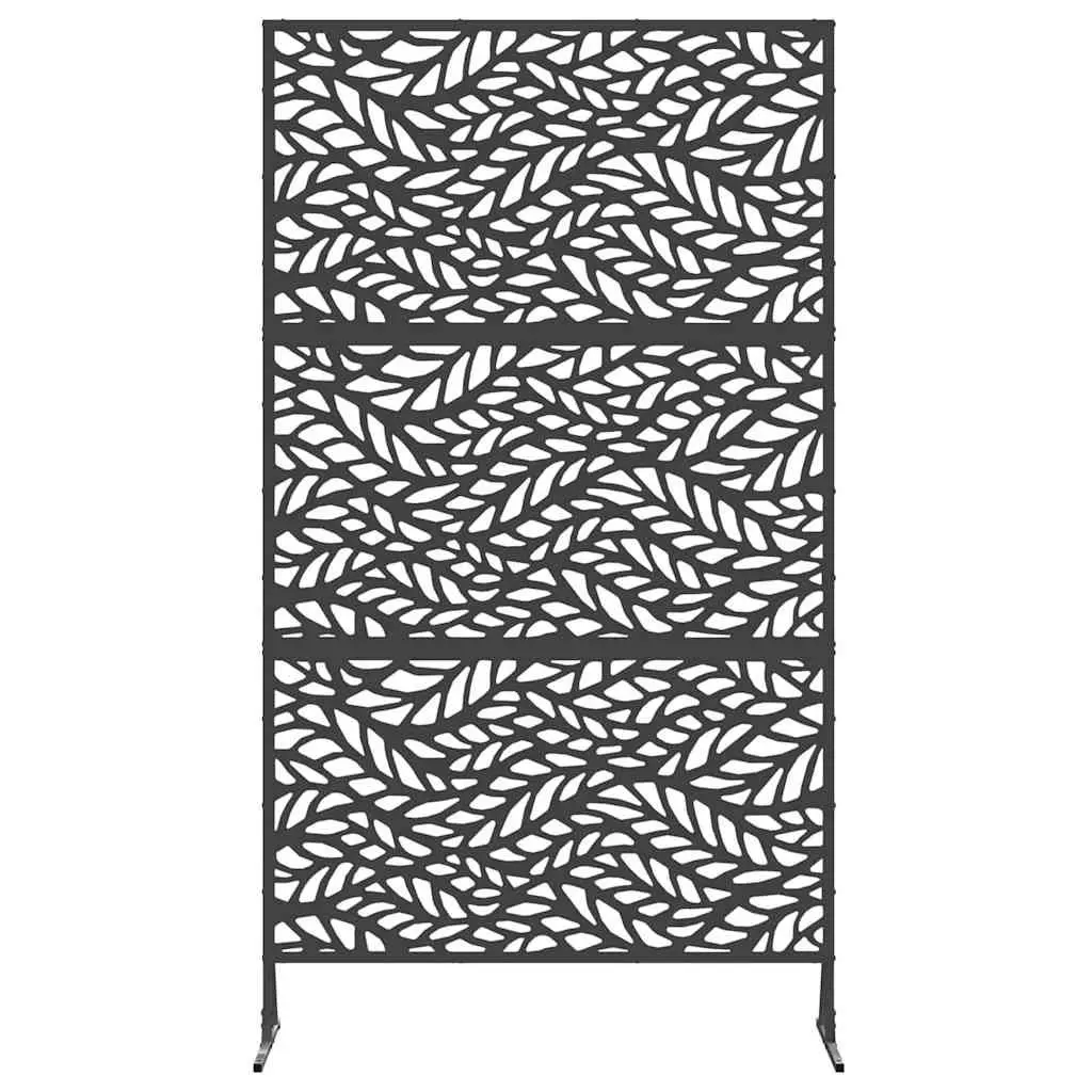Garden Privacy Screen Steel 100 x 50 x 180 cm Black Outdoor Patio Barrier Panel