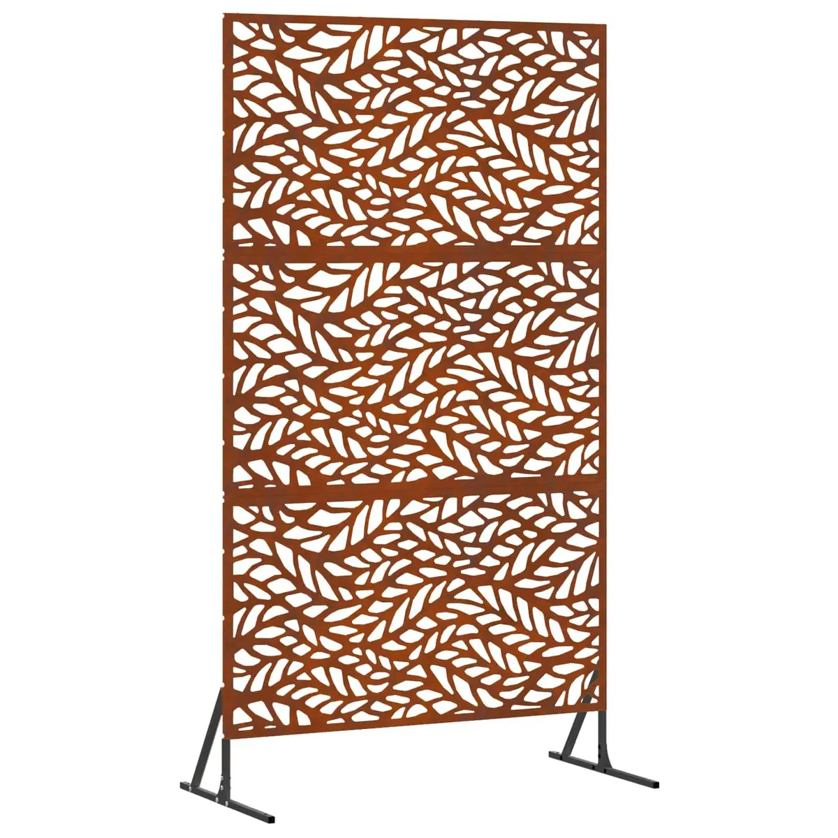 Garden Privacy Screen 100x50x180cm Steel Weathered Rusty Cut-Out Design Outdoor