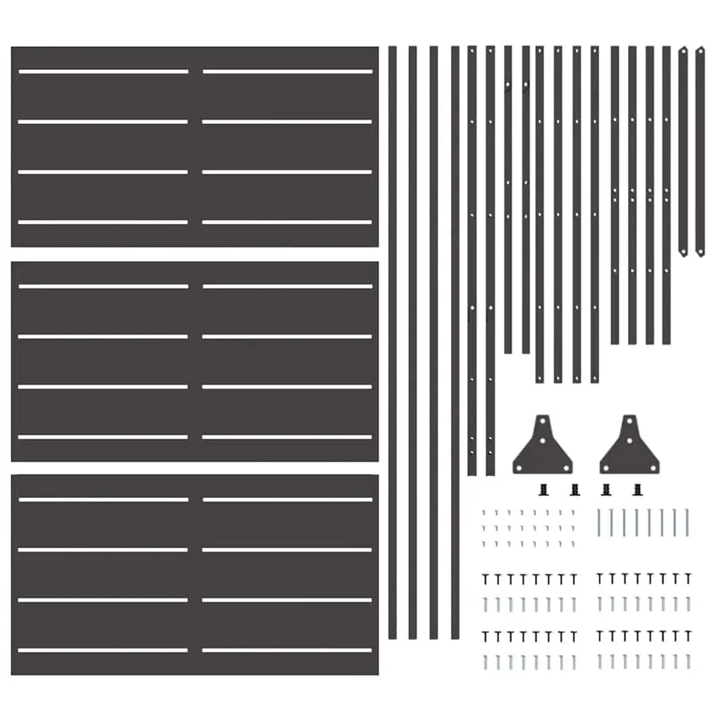 Garden Privacy Screen 100x50x180cm Steel Outdoor Fence Panel Cut-Out Design