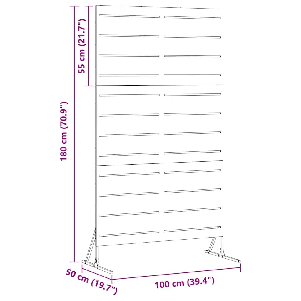 Garden Privacy Screen 100x50x180cm Steel Outdoor Fence Panel Cut-Out Design