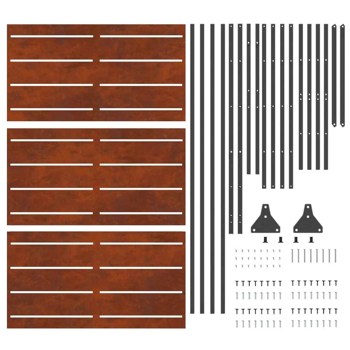 Garden Privacy Screen 100x50x180cm Steel Cut-Out Design Outdoor Patio Fence