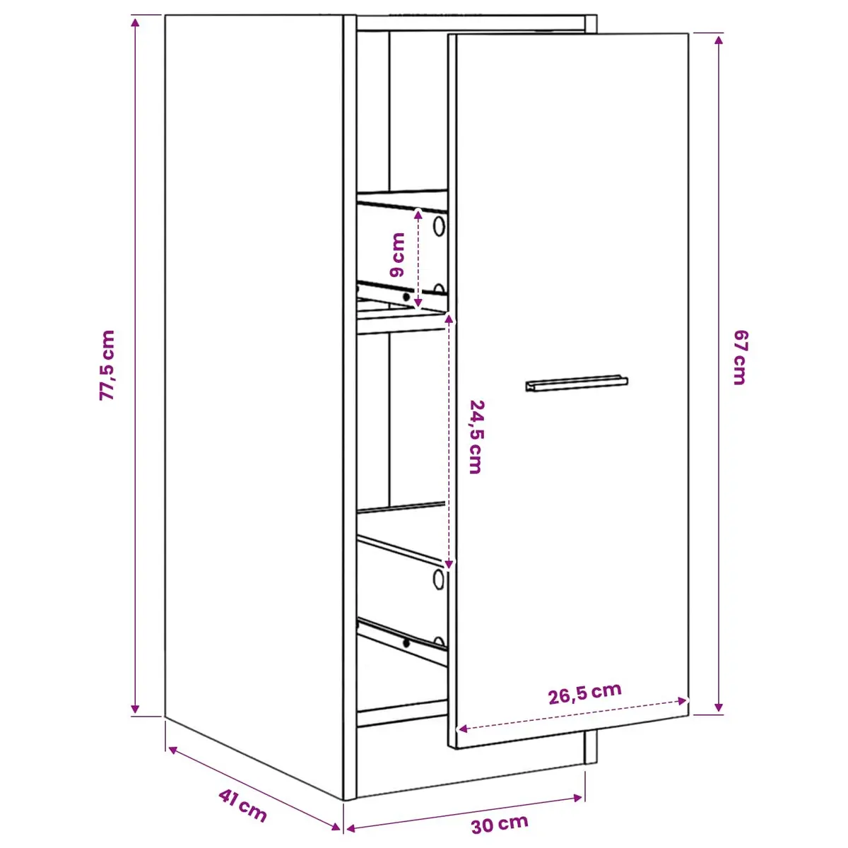 Storage Cabinet Black Oak Modern Apothecary Design Engineered Wood Home