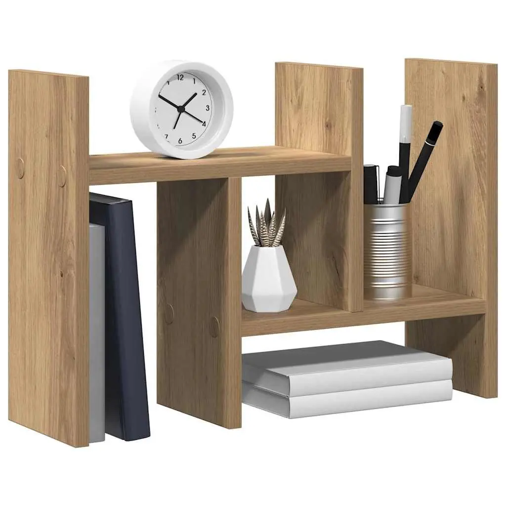 Desk Organiser Engineered Wood Rectangular Brown