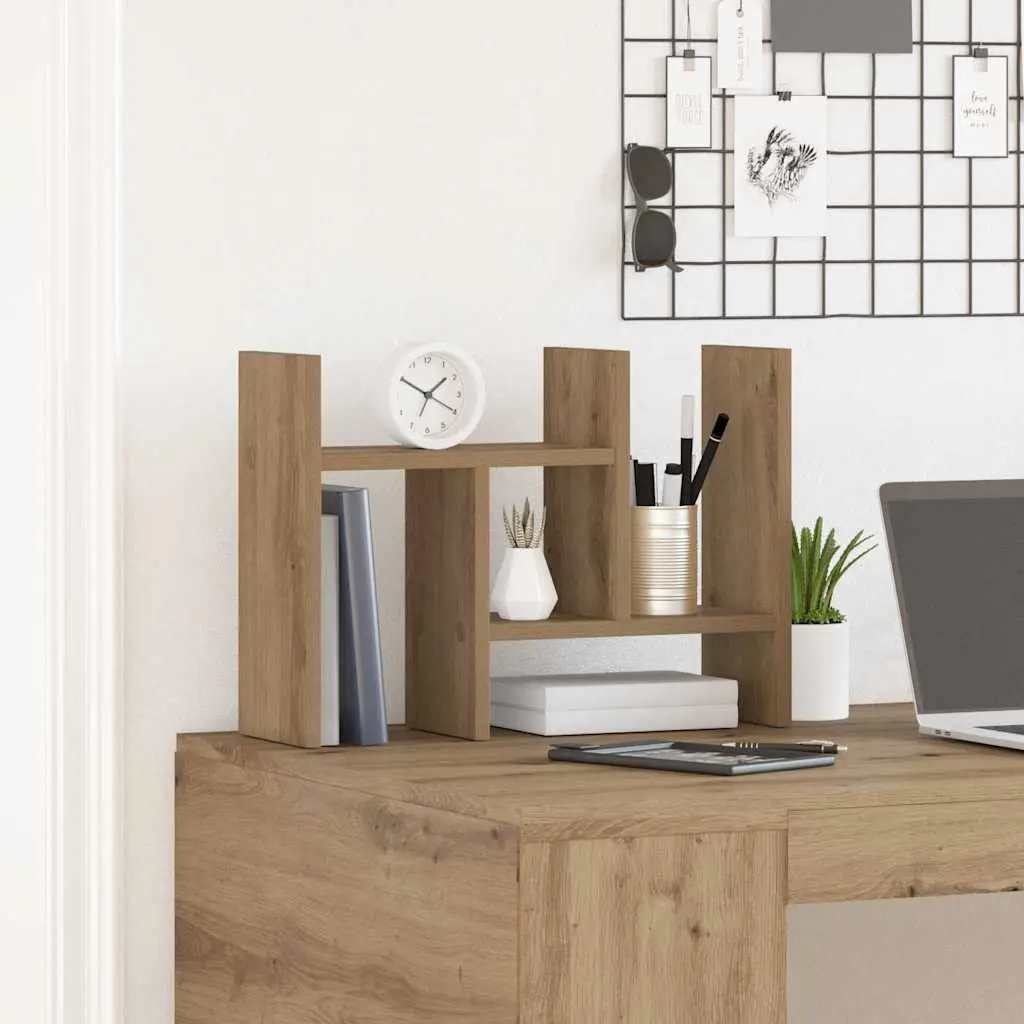 Desk Organiser Engineered Wood Rectangular Brown