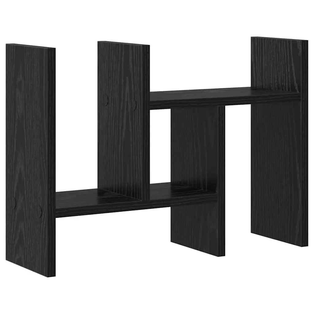 Desk Organiser Engineered Wood 50cm Black Oak Office Storage Filing Organisation