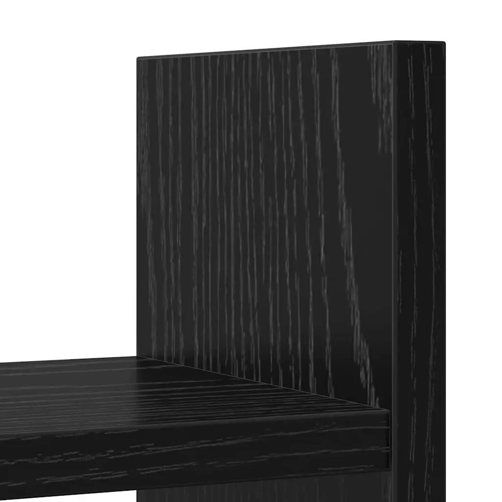 Desk Organiser Engineered Wood 50cm Black Oak Office Storage Filing Organisation