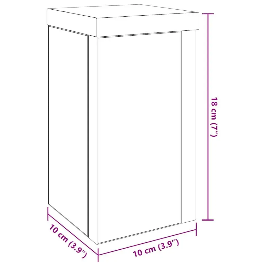 Plant Stand Set Modern Engineered Wood Black Indoor Outdoor Display 2 Piece