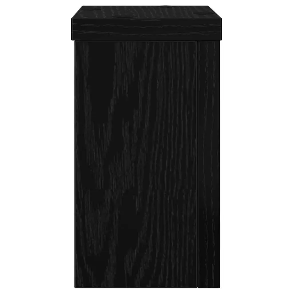 Plant Stand Set Modern Engineered Wood Black Indoor Outdoor Display 2 Piece