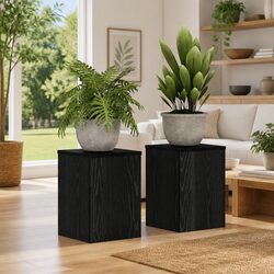 Practical Black Oak Plant Stands for Your Home – 2 pcs
