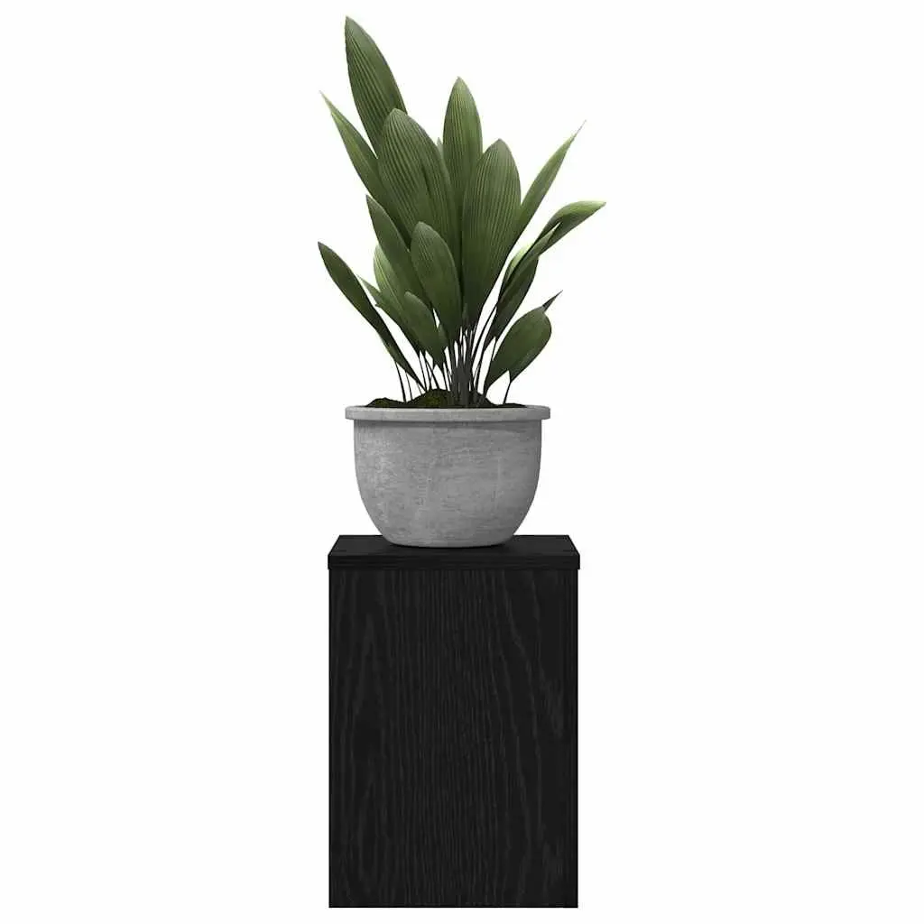 Plant Stand 2 pcs Black Oak 25 x 25 x 35 cm Indoor Outdoor Garden Display