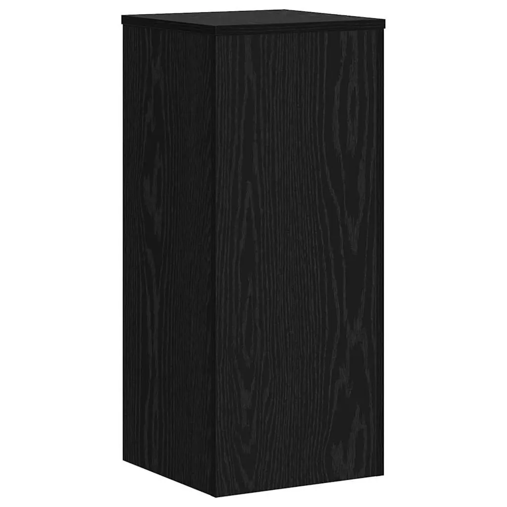 Plant Stand Set of 2 Engineered Wood Black Oak 30x30x70cm Indoor Outdoor Display