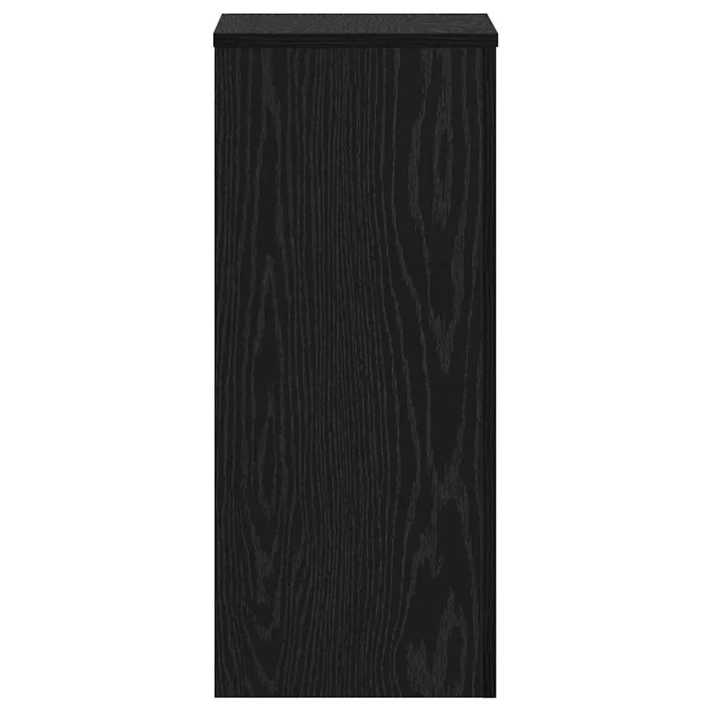 Plant Stand Set of 2 Engineered Wood Black Oak 30x30x70cm Indoor Outdoor Display