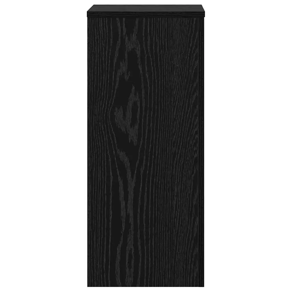 Plant Stand Set of 2 Engineered Wood Black Oak 30x30x70cm Indoor Outdoor Display
