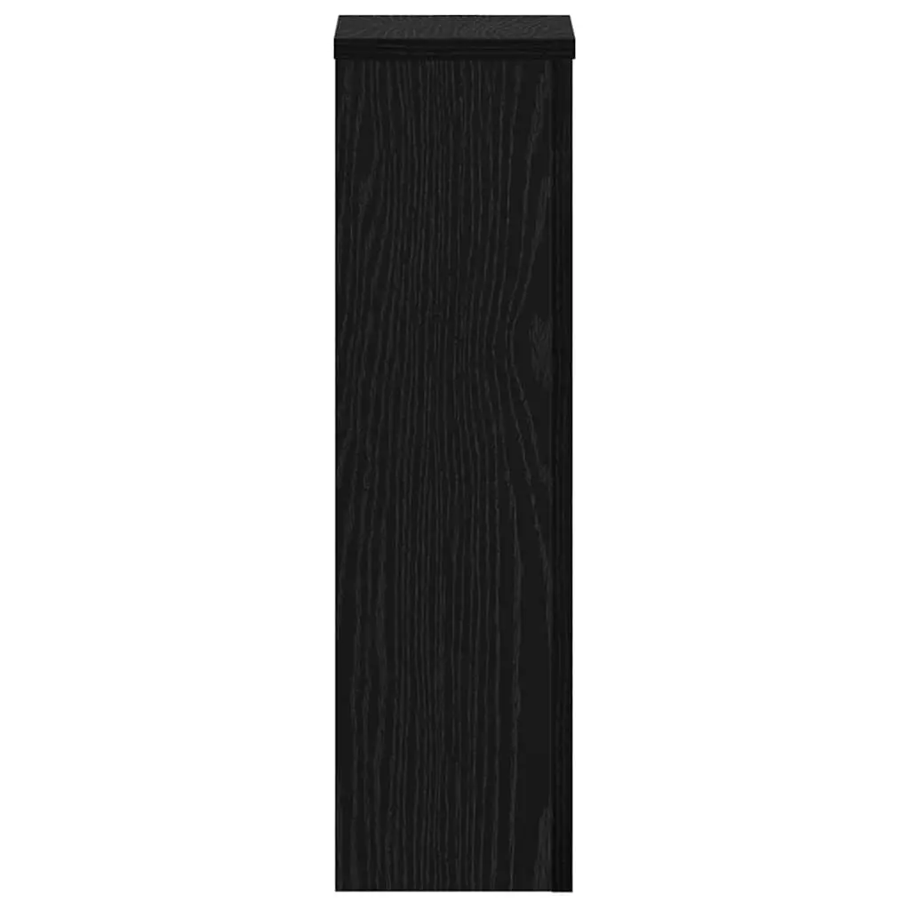 Plant Stand Engineered Wood 17x17x60cm Black 2 Pieces Modern Display Indoor Outdoor Garden Home