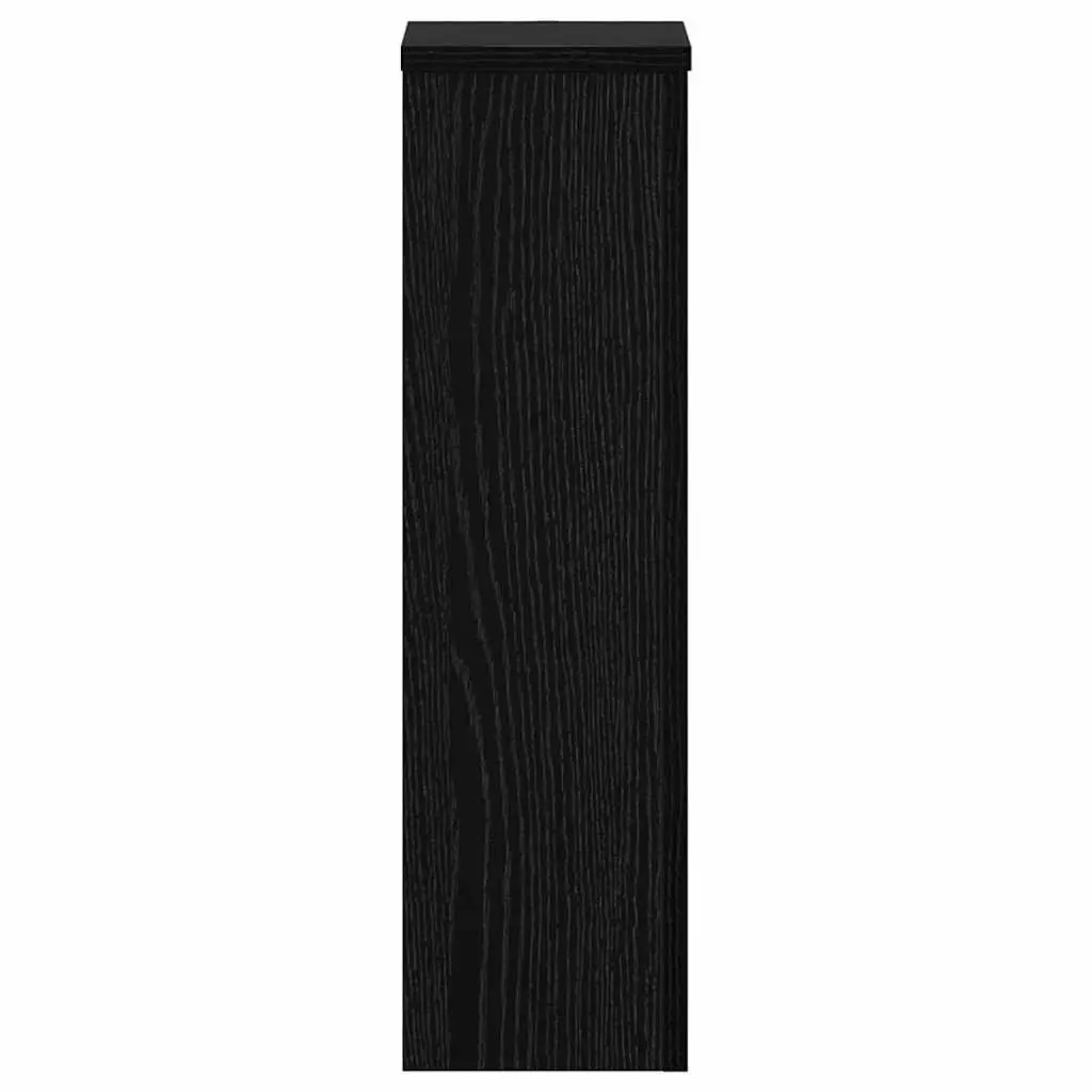 Plant Stand Engineered Wood 17x17x60cm Black 2 Pieces Modern Display Indoor Outdoor Garden Home