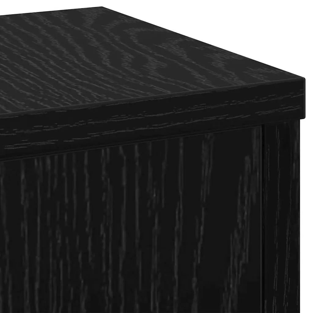 Plant Stand Engineered Wood 17x17x60cm Black 2 Pieces Modern Display Indoor Outdoor Garden Home