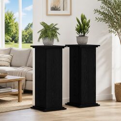 Practical Black Oak Plant Stand 33x33x80cm for Gardens and Homes