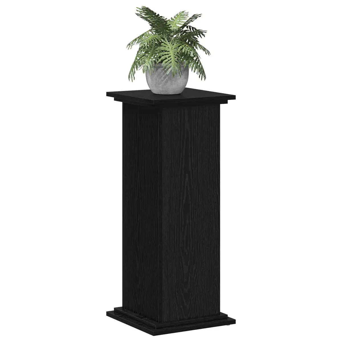 Plant Stand Engineered Wood 33x33x80cm Black Oak Modern Indoor Outdoor Display