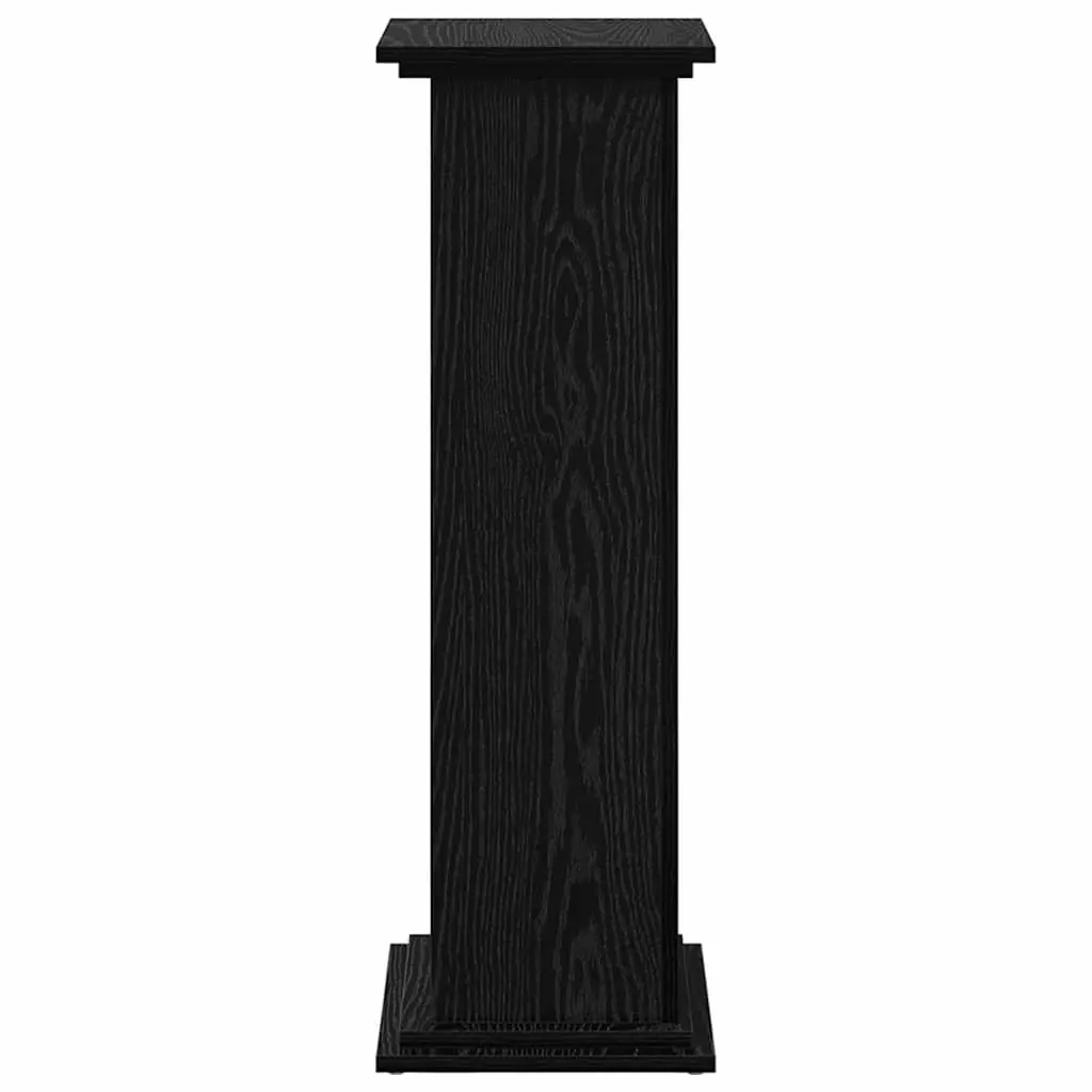 Black Oak Plant Display Stand with Storage