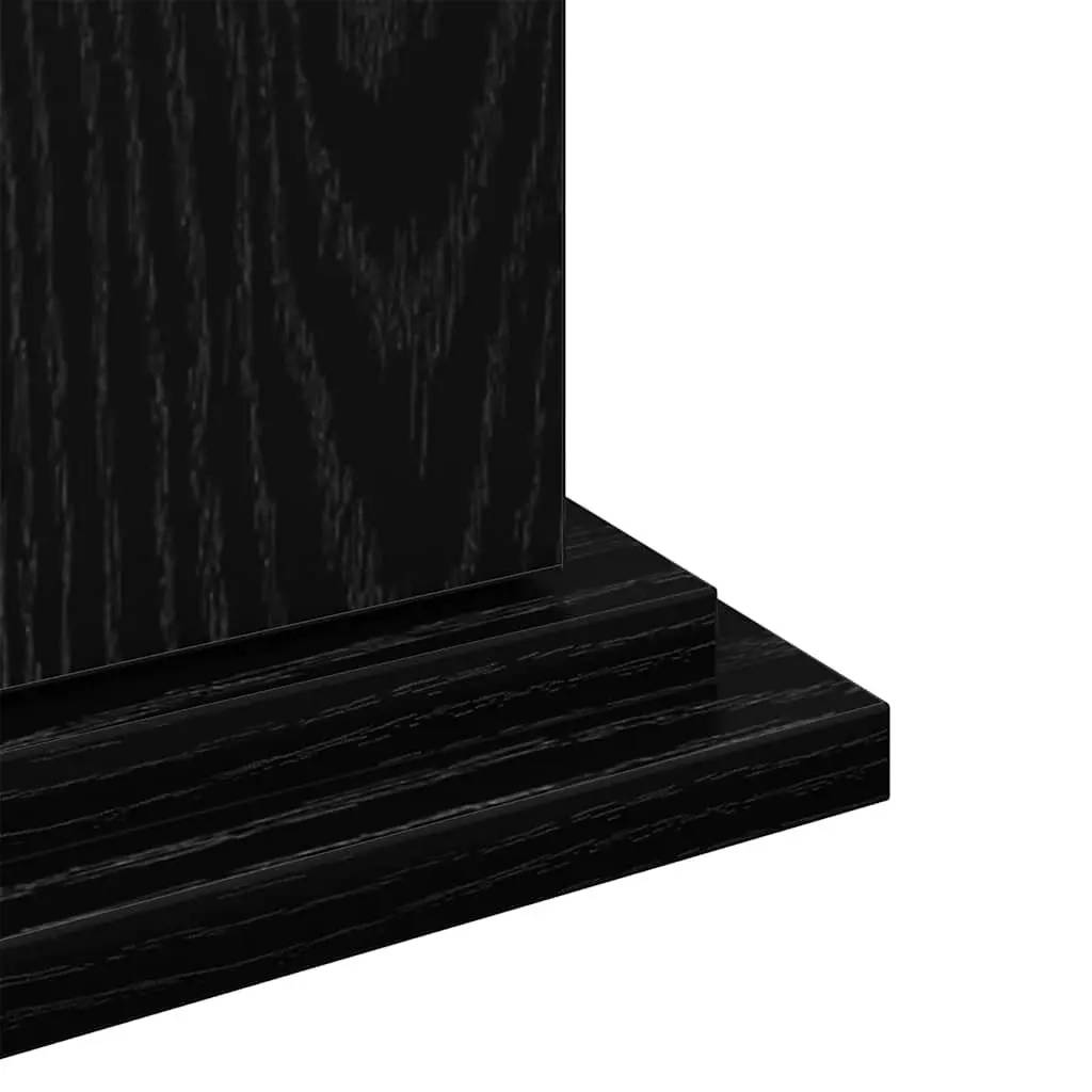 Black Oak Plant Display Stand with Storage