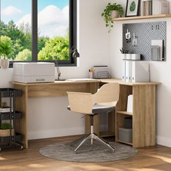 Functional Corner Desk with Shelf for Your Home Office