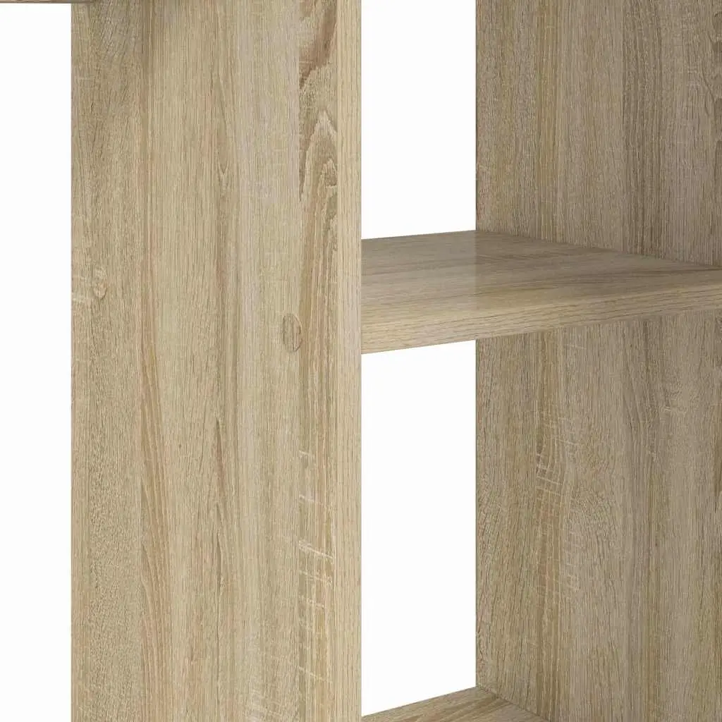 Corner Desk Sonoma Oak Engineered Wood 142 x 102 x 73 cm with Shelf for Home Office Study