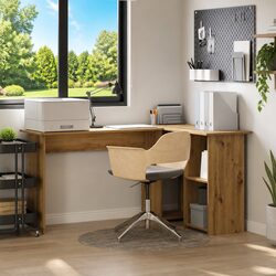 Functional Brown Corner Desk for Your Home Office