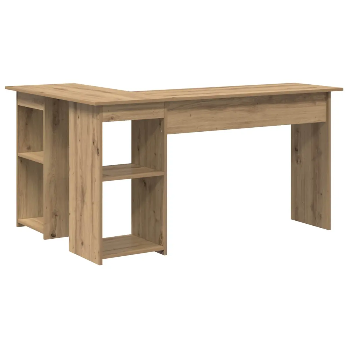 Corner Desk Engineered Wood Brown 142 x 102 x 73 cm