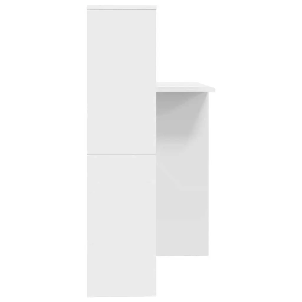 Engineered Wood Desk with Integrated Storage Shelves 131.5x50x106.5cm White for Home Office and Study