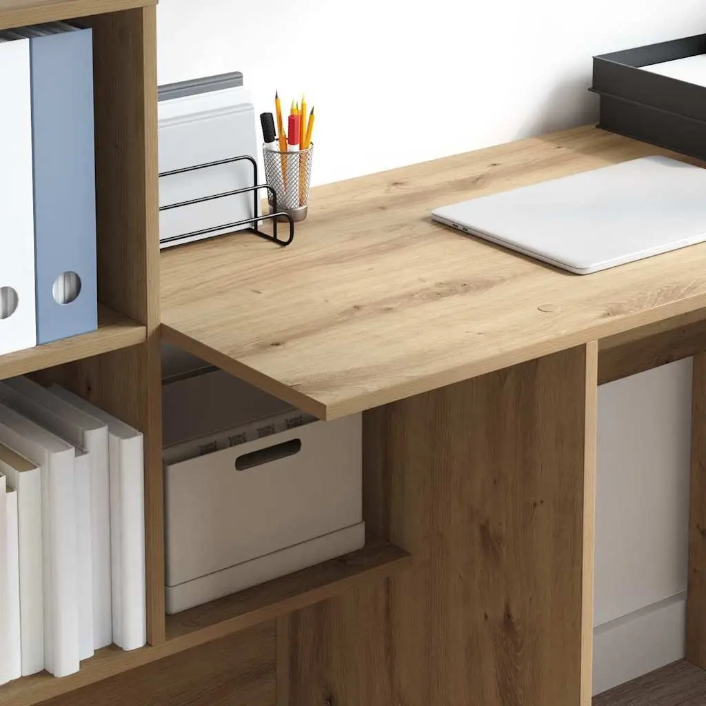 Desk Engineered Wood Brown Home Office Furniture Computer Workspace with