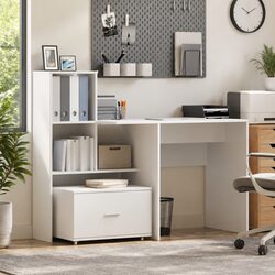 Versatile White Drawer Cabinet with Wheels for Home Use