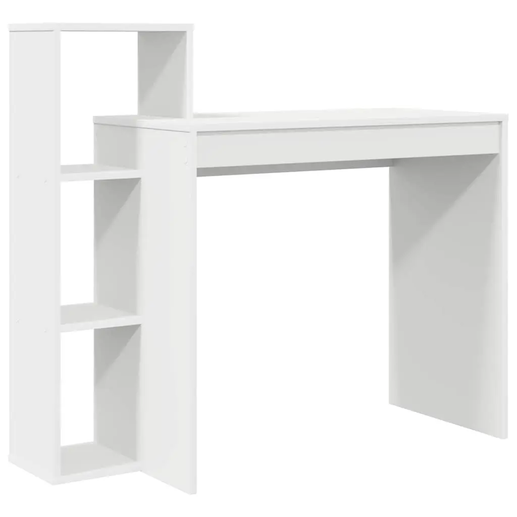 White Desk with Shelf for Home Office Setup