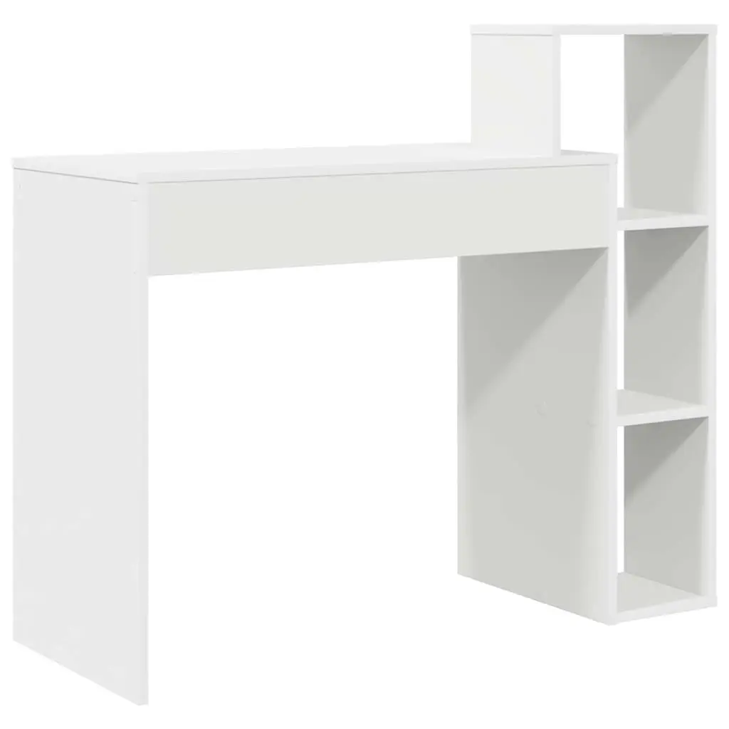 White Desk with Shelf for Home Office Setup