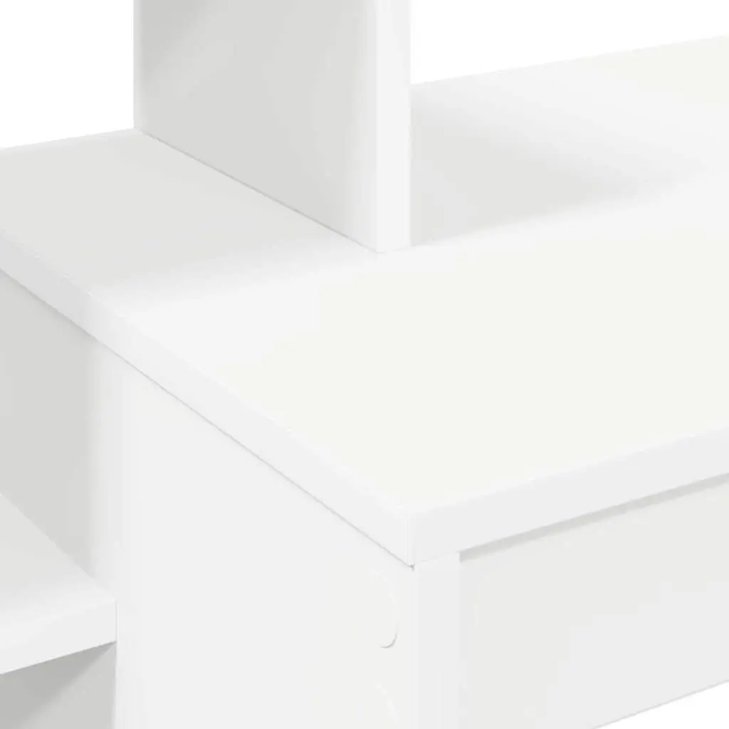 White Desk with Shelf for Home Office Setup