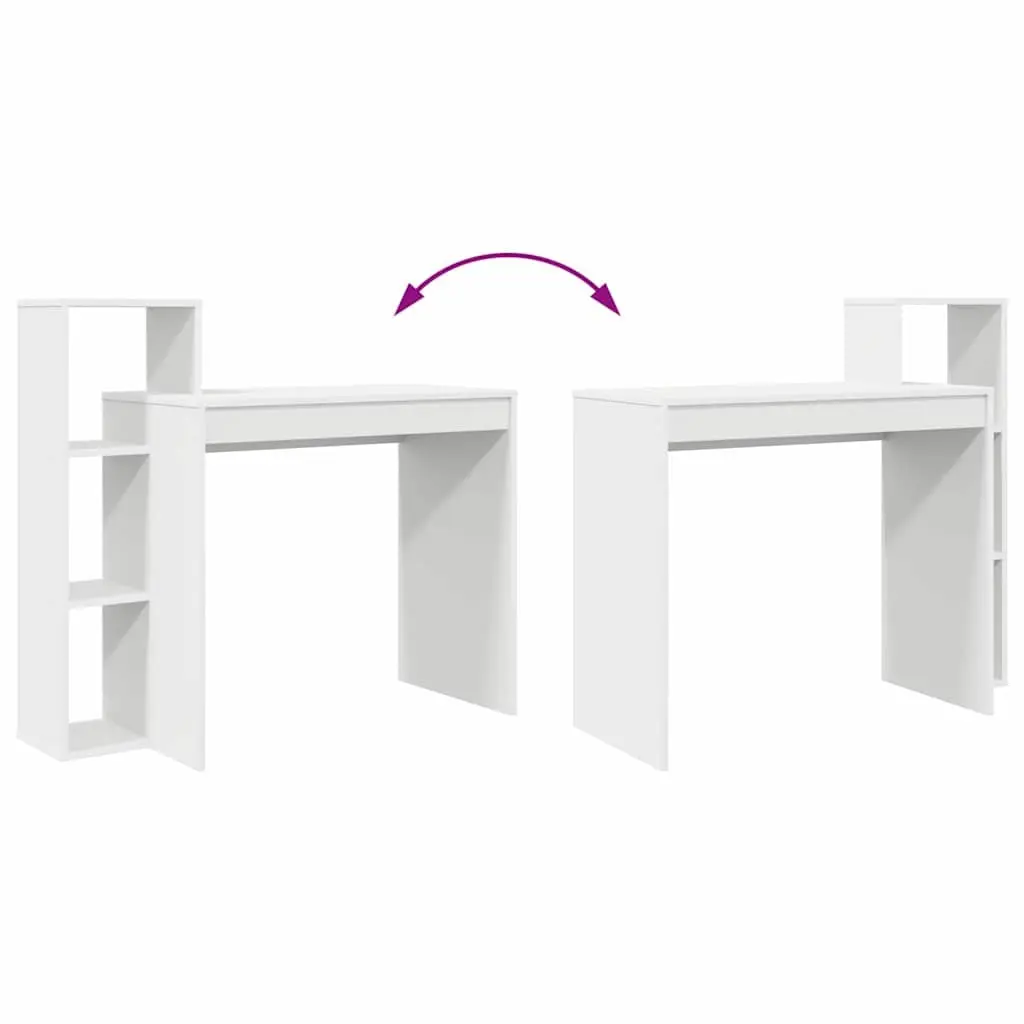 White Desk with Shelf for Home Office Setup